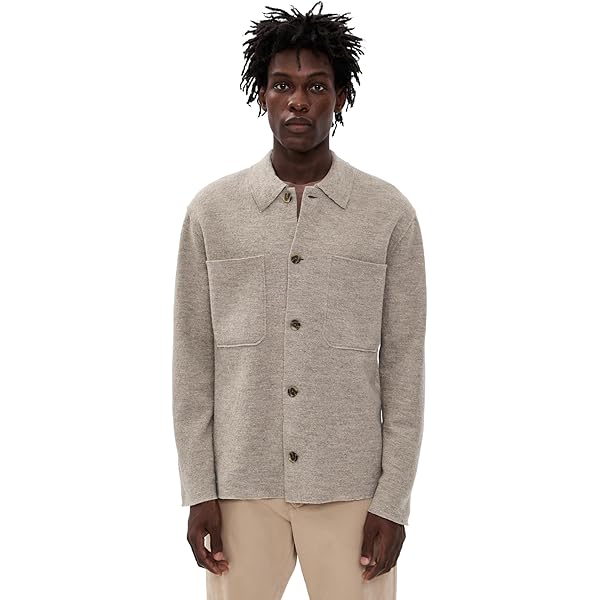 NN07 Men's Jonas Boiled Wool Shirt Jacket, Dark Army, Green, S at